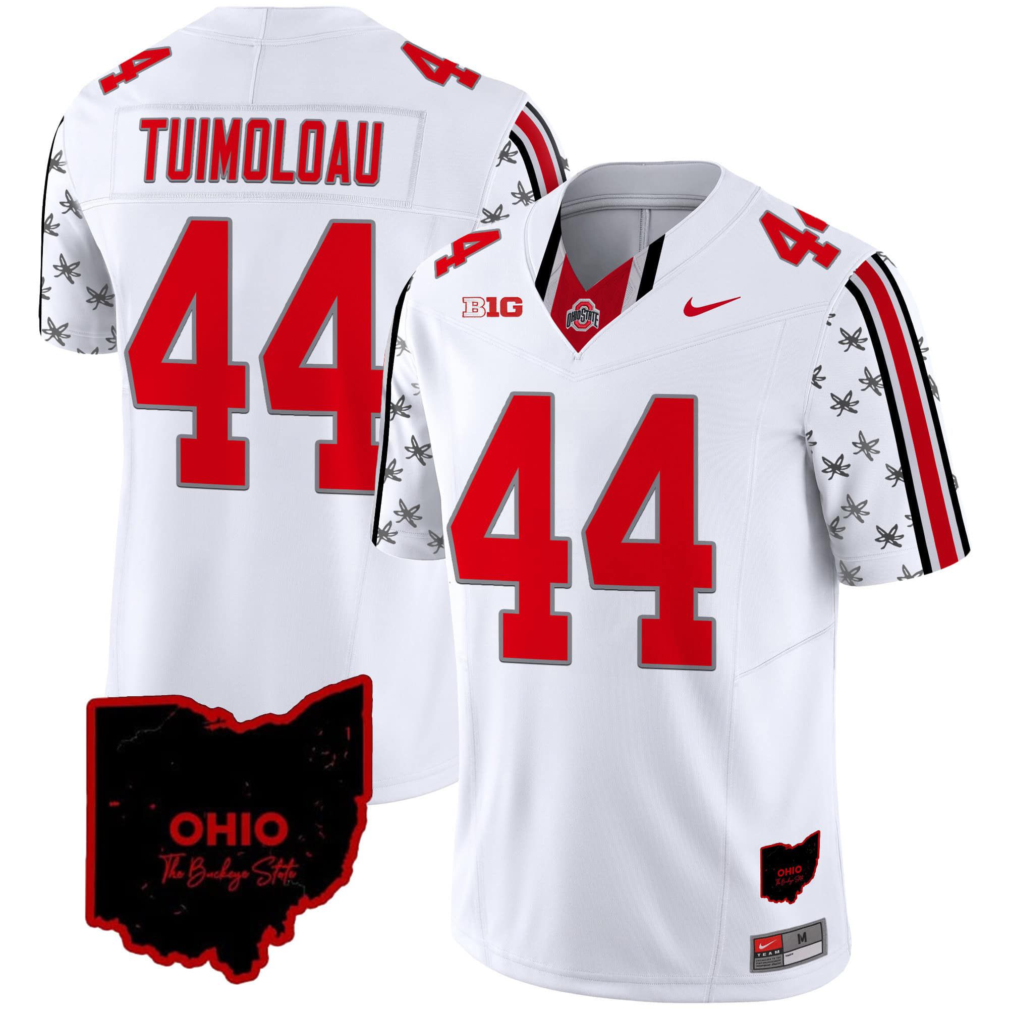 Men Ohio State Buckeyes #44 Tuimoloau White 2024 Nike Home Patch Vapor Limited NCAA Jersey->indianapolis colts->NFL Jersey